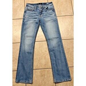 BKE Jeans Mens 29x32 Aiden Boot Western Cowboy Rodeo Whiskered Light wash